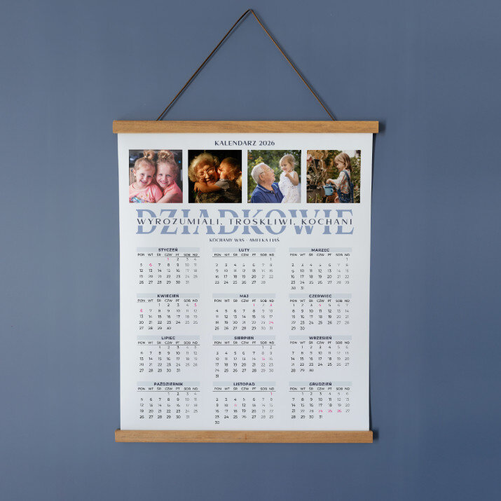 Dziadkowie - Kalendarz plakatowy z listwami Dziadkowie - Kalendarz plakatowy z listwami
