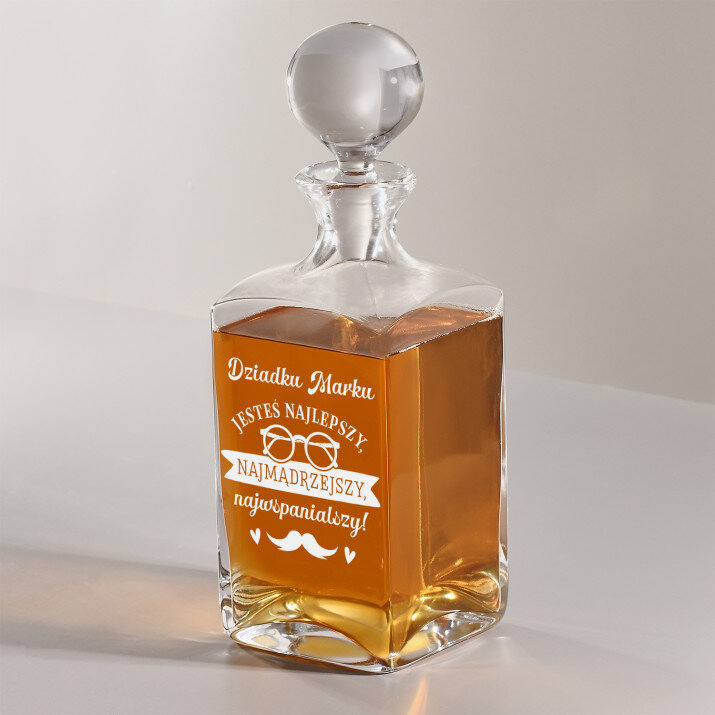 dziadku jesteś najlepszy - grawerowana karafka do whisky