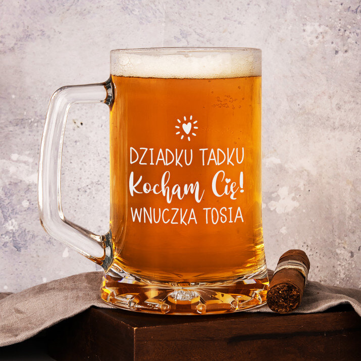 dziadku kocham cię - Personalizowany Kufel