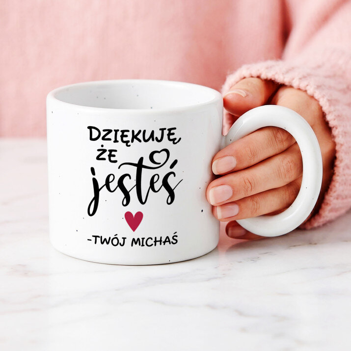 Dziękuję, że jesteś 2 - Kubek z okrągłym uchem