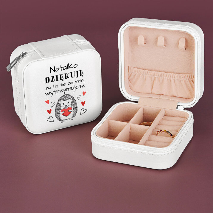 Dziękuję, że wytrzymujesz - Podróżna szkatułka na biżuterię Dziękuję, że wytrzymujesz - Podróżna szkatułka na biżuterię