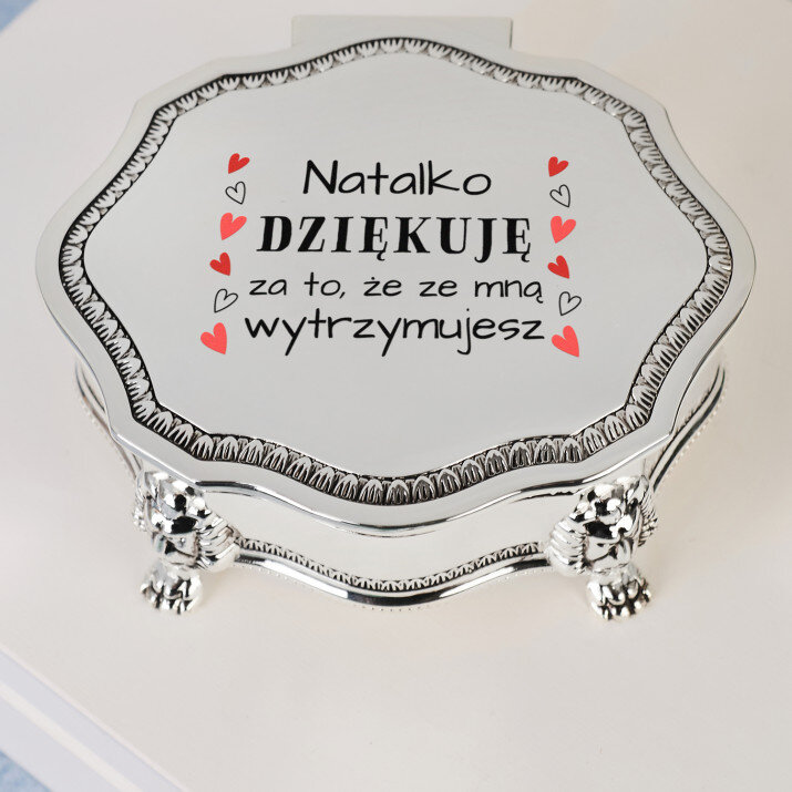 Dziękuję, że wytrzymujesz - Szkatułka srebrna
