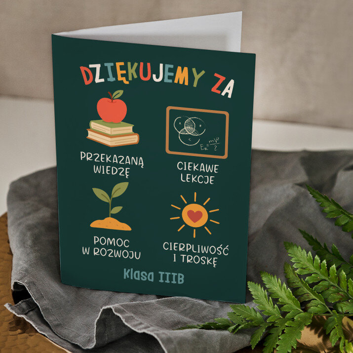 Dziękujemy za - kartka z życzeniami