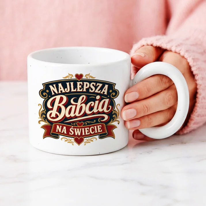 Kubek Z Okrągłym Uchem Na Dzień Babci Prezent Dla Babci Kobiety: Retro Etykieta Rodzinna