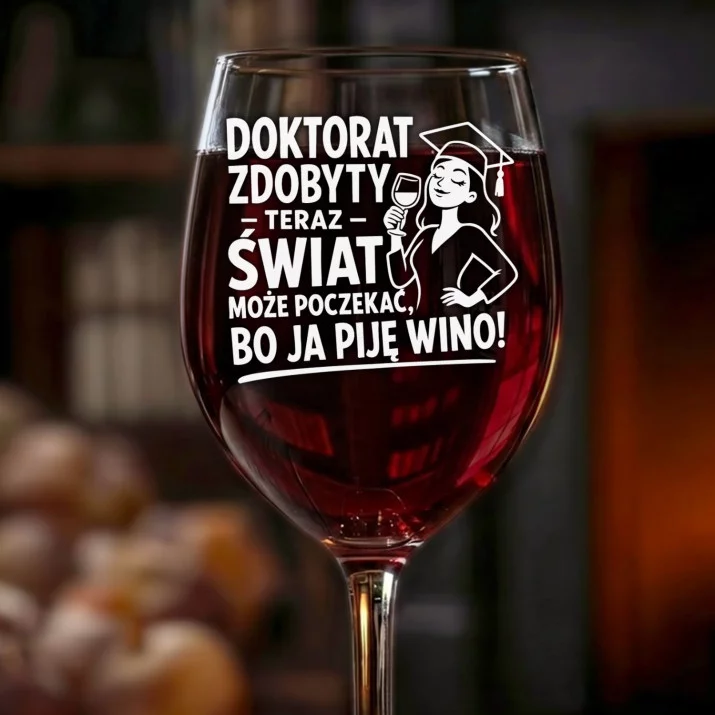 Kieliszek Do Wina Na Obronę Doktoratu Prezent Dla Kobiety: Doktorat I Wino Kieliszek Do Wina Na Obronę Doktoratu Prezent Dla Kobiety: Doktorat I Wino