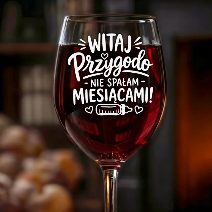 Kieliszek Do Wina Na Urodzenie Dziecka Prezent Dla Kobiety: Witaj Przygodo Kieliszek Do Wina Na Urodzenie Dziecka Prezent Dla Kobiety: Witaj Przygodo