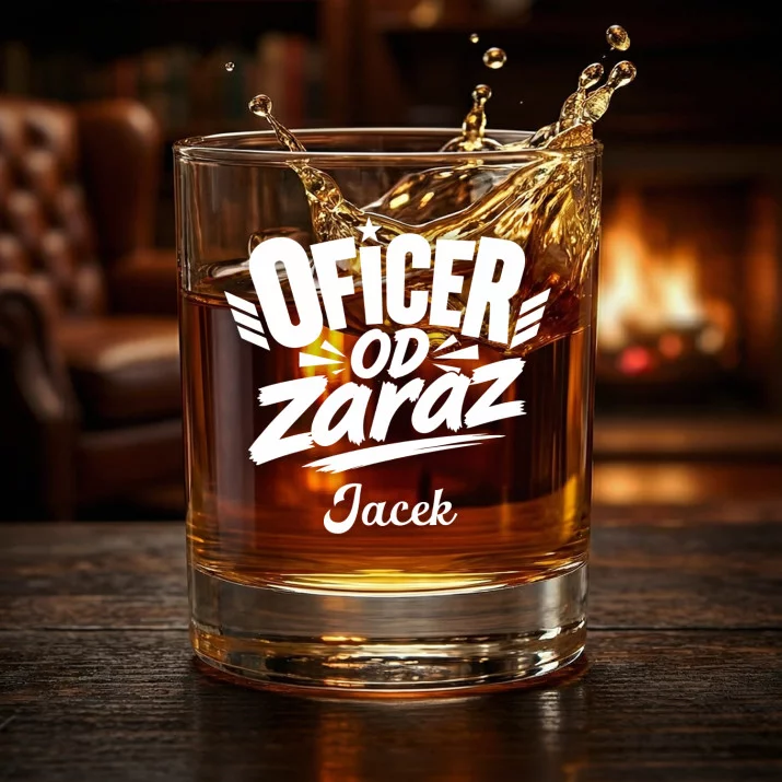 Szklanki Do Whisky z Grawerem Na Przysięgę Wojskową Prezent Dla Żołnierza Mężczyzny: Oficer Od Zaraz Szklanki Do Whisky z Grawerem Na Przysięgę Wojskową Prezent Dla Żołnierza Mężczyzny: Oficer Od Zaraz