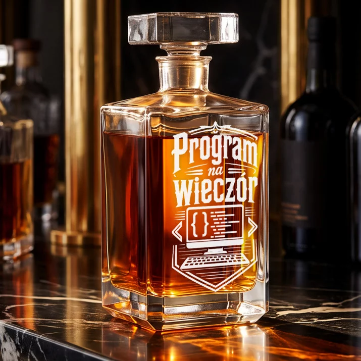 Karafka Do Whisky z Grawerem Dla Programisty Prezent: Program Na Wieczór Karafka Do Whisky z Grawerem Dla Programisty Prezent: Program Na Wieczór