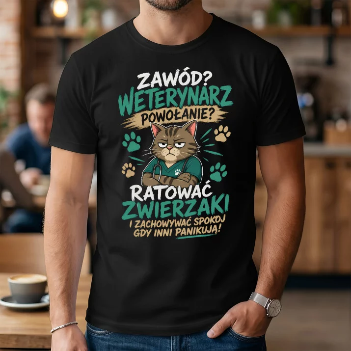 Koszulka Męska Dla Weterynarza Prezent Dla Mężczyzny: Ratować Zwierzaki