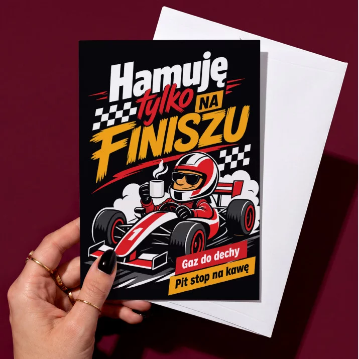 Kartka z Życzeniami Dla Fana Formuły 1 Dla Mężczyzny: Wyścigowy Humor