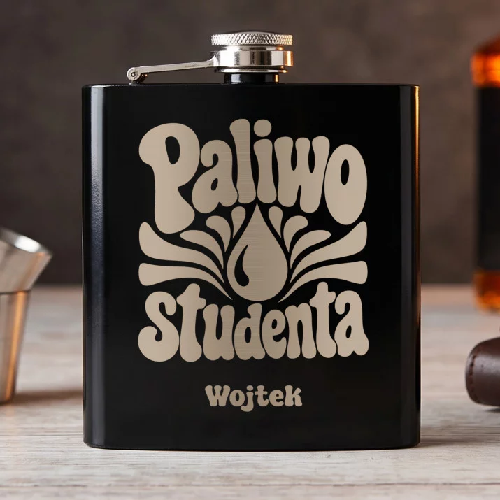 Piersiówka Z Grawerem Dla Studenta Prezent Dla Mężczyzny: Paliwo Studenta - Kropla Piersiówka Z Grawerem Dla Studenta Prezent Dla Mężczyzny: Paliwo Studenta - Kropla