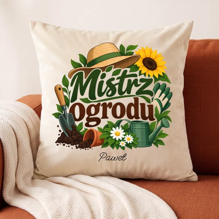 Poduszka Dekoracyjna Dla Ogrodnika Prezent Dla Mężczyzny: Mistrz Ogrodu