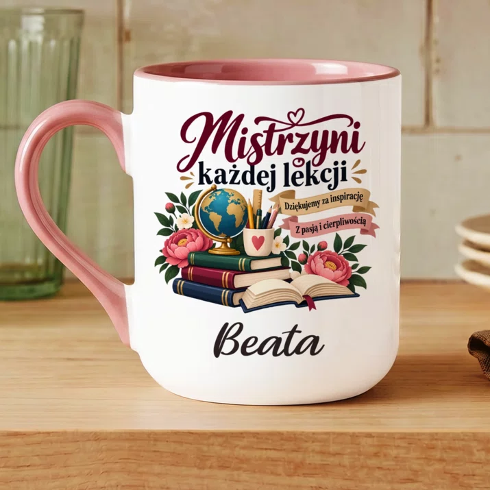 Kubek Personalizowany Dla Nauczycielki Prezent Na Dzień Nauczyciela Dla Kobiety: Mistrzyni Każdej Lekcji Kubek Personalizowany Dla Nauczycielki Prezent Na Dzień Nauczyciela Dla Kobiety: Mistrzyni Każdej Lekcji