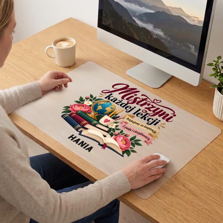 Podkładka Na Biurko 40x60cm Dla Nauczycielki Prezent Na Dzień Nauczyciela Dla Kobiety: Mistrzyni Każdej Lekcji