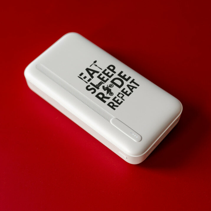 eat sleep ride - Powerbank z nadrukiem 20000 mAh