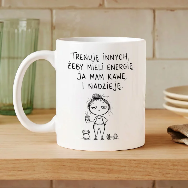 Kubek Z Nadrukiem Dla Trenerki Personalnej Prezent Dla Kobiety: Mam Kawę I Nadzieje Kubek Z Nadrukiem Dla Trenerki Personalnej Prezent Dla Kobiety: Mam Kawę I Nadzieje