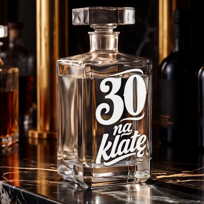 Karafka Do Wódki z Grawerem Na 30 Urodziny Prezent: 30 Na Klatę