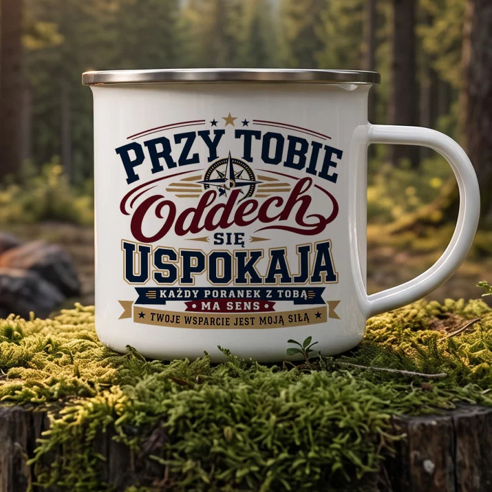 Kubek Emaliowany Dla Męża Prezent Na Rocznicę Ślubu Dla Mężczyzny: Spokojna Codzienna Kubek Emaliowany Dla Męża Prezent Na Rocznicę Ślubu Dla Mężczyzny: Spokojna Codzienna