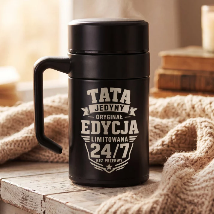 Kubek Termiczny Z Grawerem Dla Taty Prezent Na Dzień Ojca Dla Mężczyzny: Tata Edycja Limitowana