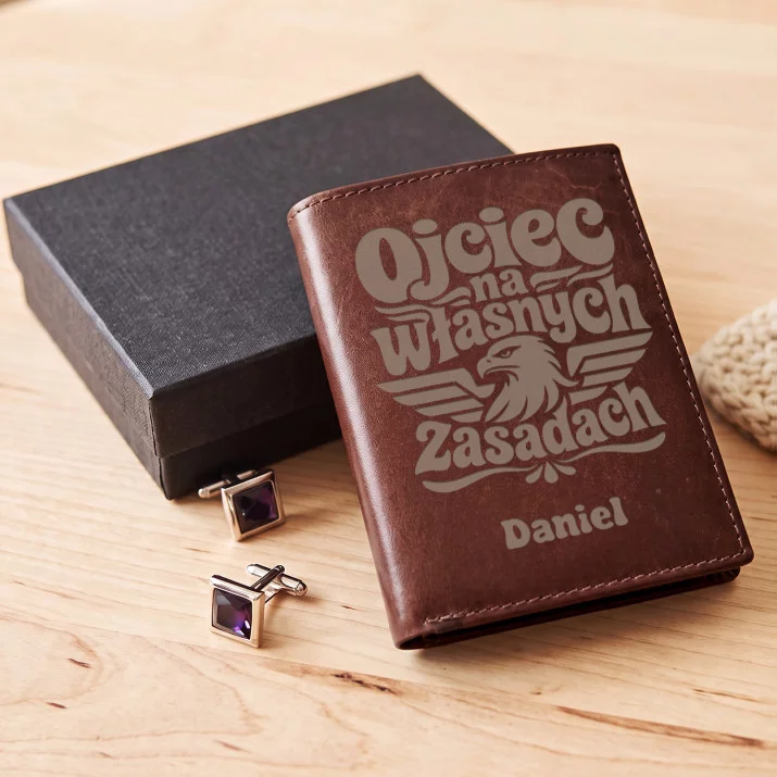 Portfel Męski Skórzany Dla Ojca Na Dzień Ojca Prezent Personalizowany: Ojciec Na Własnych Portfel Męski Skórzany Dla Ojca Na Dzień Ojca Prezent Personalizowany: Ojciec Na Własnych