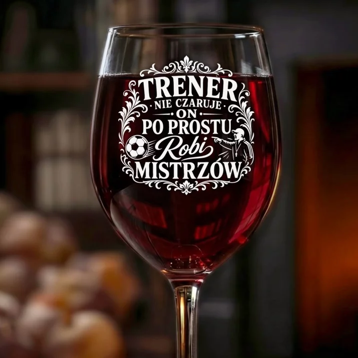 Kieliszek Do Wina Dla Trenera Piłki Nożnej Prezent Dla Mężczyzny: Trener Robi Mistrzów