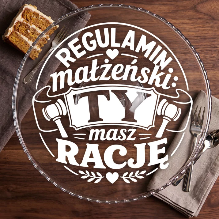 Patera Na Ciasto Na 50 Rocznicę Ślubu Prezent Dla Pary: Kodeks Małżeński