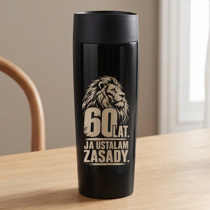 Kubek Termiczny Dla 60 Latka Prezent Na 60 Urodziny Dla Mężczyzny: 60 Lat. Ja Ustalam Zasady.