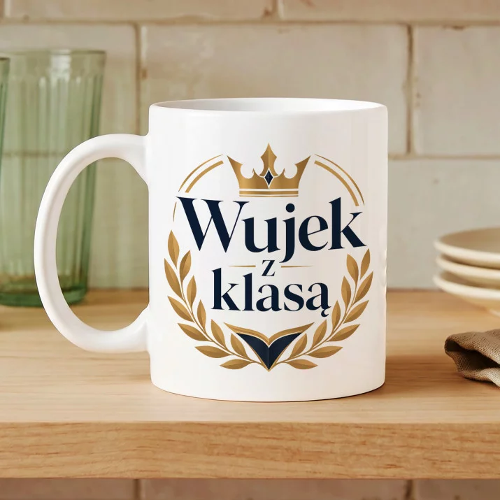 Kubek Z Nadrukiem Dla Wujka Prezent Dla Mężczyzny: Wujek Z Klasą Kubek Z Nadrukiem Dla Wujka Prezent Dla Mężczyzny: Wujek Z Klasą
