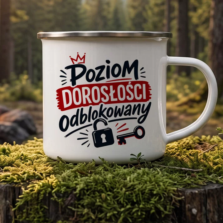 Kubek Emaliowany Na 18 Urodziny Prezent Dla Mężczyzny: Gamerowa Dorosłość Kubek Emaliowany Na 18 Urodziny Prezent Dla Mężczyzny: Gamerowa Dorosłość