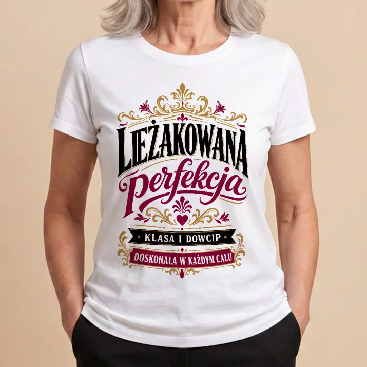 Koszulka Damska Biała Na 65 Urodziny Prezent Dla Kobiety: Leżakowana Elegancja