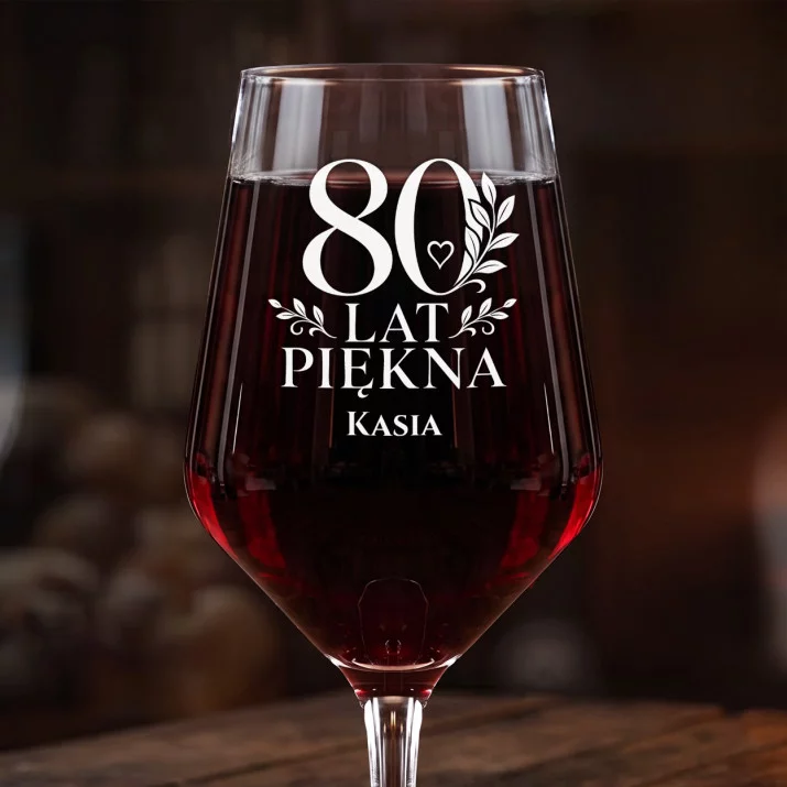 Mega Kieliszek Do Wina z Grawerem Na 80 Urodziny Prezent Dla 80 Latki Kobiety: 80 Lat Piękna Mega Kieliszek Do Wina z Grawerem Na 80 Urodziny Prezent Dla 80 Latki Kobiety: 80 Lat Piękna
