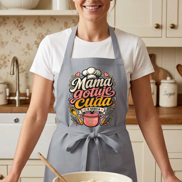 Fartuch Na Dzień Mamy Prezent Dla Mamy Kobiety: Mama Gotuje Cuda