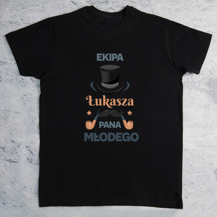 Ekipa pana młodego - Czarna koszulka męska
