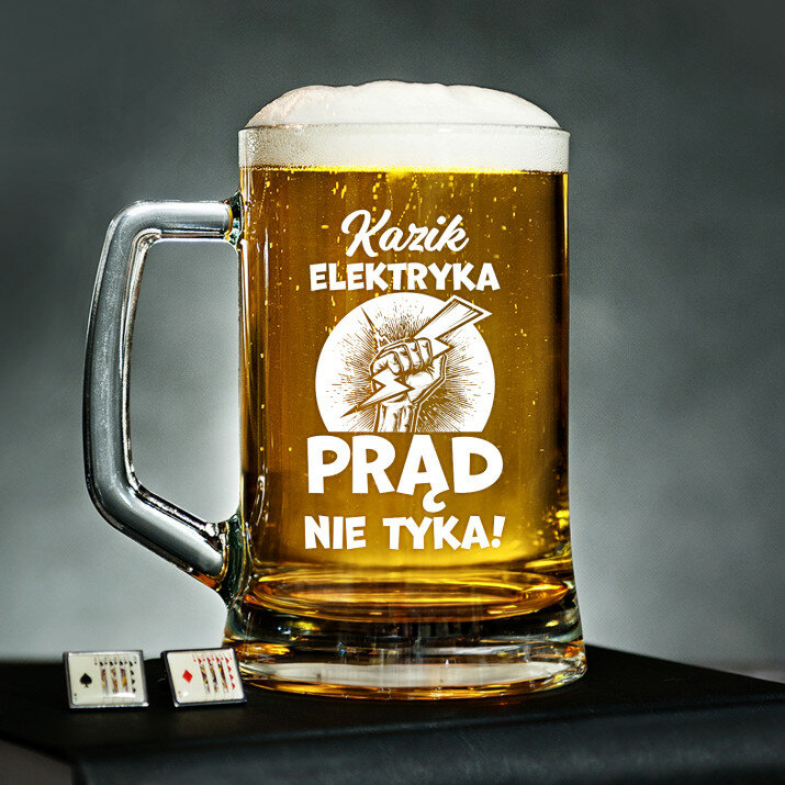 Elektryka prąd nie tyka - Personalizowany Kufel