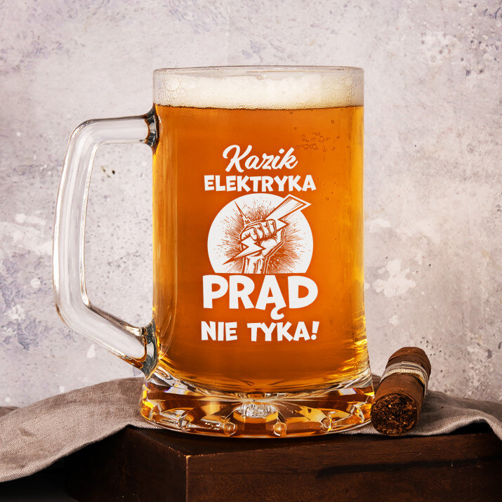 Elektryka prąd nie tyka - Personalizowany Kufel