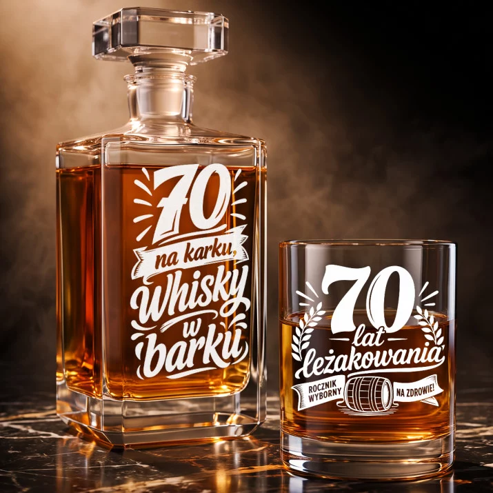 Zestaw Do Whisky Na 70 Urodziny Prezent Dla Mężczyzny: 70 Na Karku, Whisky W Barku Zestaw Do Whisky Na 70 Urodziny Prezent Dla Mężczyzny: 70 Na Karku, Whisky W Barku