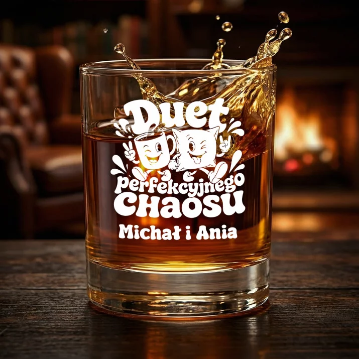 Szklanki Do Whisky z Grawerem Na Święta Prezent Dla Pary: Duet Perfekcyjnego Chaosu