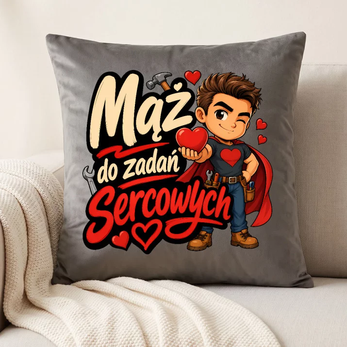 Poduszka Dekoracyjna Na Rocznicę Ślubu Prezent Na Walentynki Dla Mężczyzny: Mąż Do Zadań Sercowych