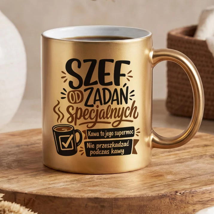 Złoty Kubek Dla Szefa Prezent Dla Mężczyzny: Szef Z Dystansem Złoty Kubek Dla Szefa Prezent Dla Mężczyzny: Szef Z Dystansem
