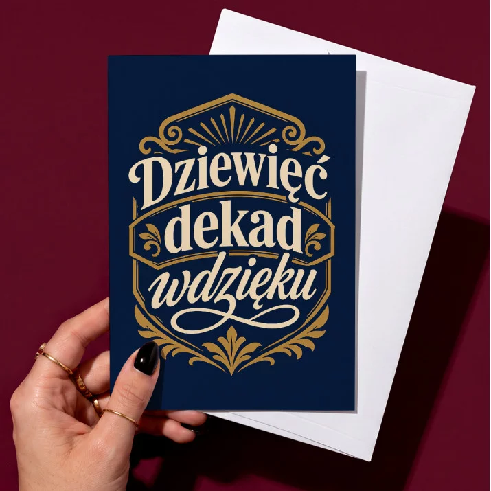 Kartka z Życzeniami Dla 90 Latki Na 90 Urodziny Dla Kobiety: Luksusowa Elegancja Retro Kartka z Życzeniami Dla 90 Latki Na 90 Urodziny Dla Kobiety: Luksusowa Elegancja Retro