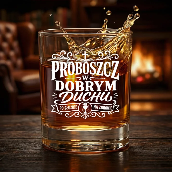 Szklanka Do Whisky Dla Proboszcza Prezent Dla Mężczyzny: Proboszcz W Dobrym Duchu Szklanka Do Whisky Dla Proboszcza Prezent Dla Mężczyzny: Proboszcz W Dobrym Duchu
