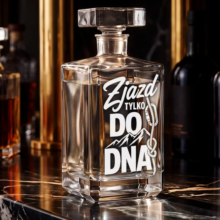 Karafka Do Wódki z Grawerem Dla Wspinacza Prezent: Zjazd Tylko Do Dna