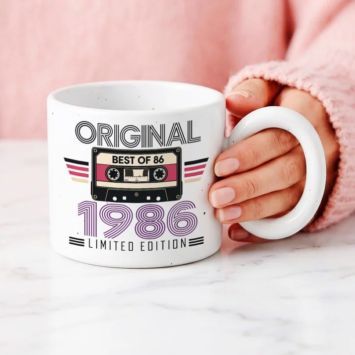 Kubek Z Okrągłym Uchem Na 40 Urodziny Prezent Dla 40 Latki Kobiety: Original 1986 Limited