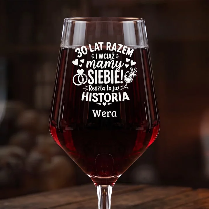Mega Kieliszek Do Wina z Grawerem Na 30 Rocznicę Ślubu Prezent Dla Kobiety: 30 Lat Razem Mega Kieliszek Do Wina z Grawerem Na 30 Rocznicę Ślubu Prezent Dla Kobiety: 30 Lat Razem