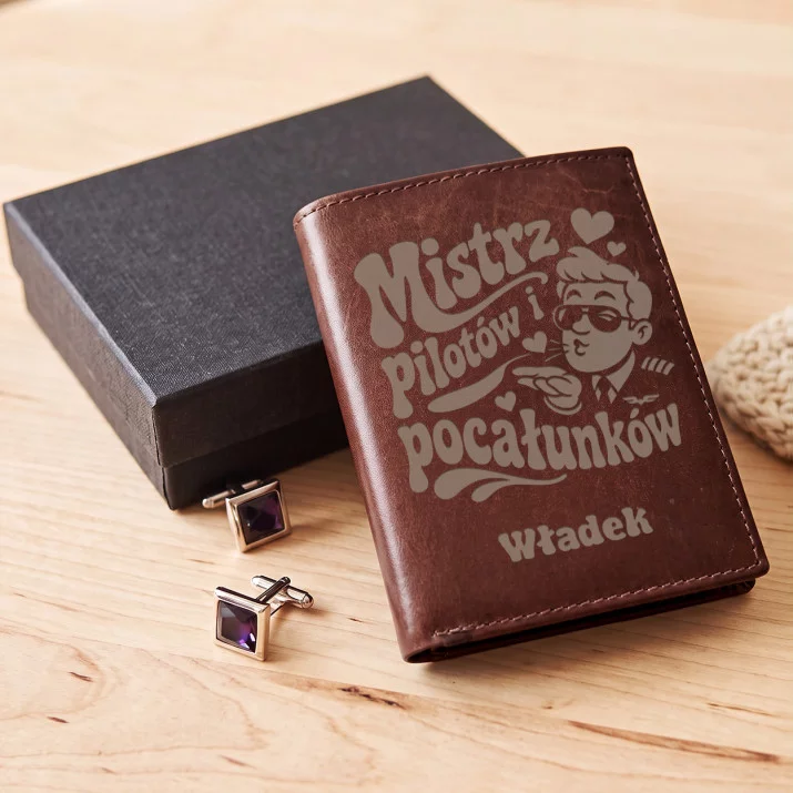 Portfel Męski Skórzany Na Rocznicę Ślubu Na Walentynki Prezent Personalizowany: Mistrz Pilotów I Portfel Męski Skórzany Na Rocznicę Ślubu Na Walentynki Prezent Personalizowany: Mistrz Pilotów I