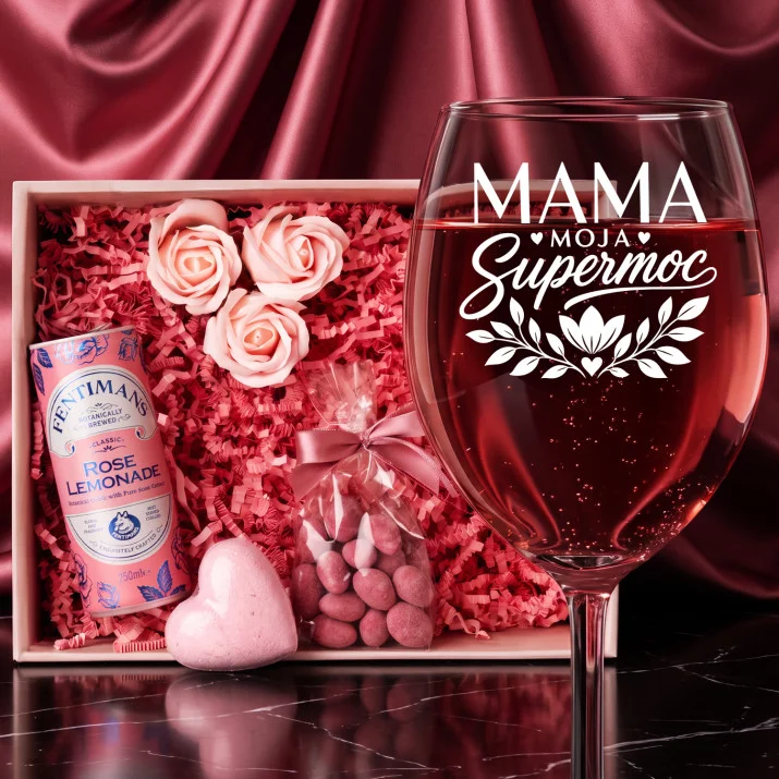 Różowy Zestaw Prezentowy Dla Mamy Na Dzień Mamy Dla Kobiety: Mama Moja Supermoc
