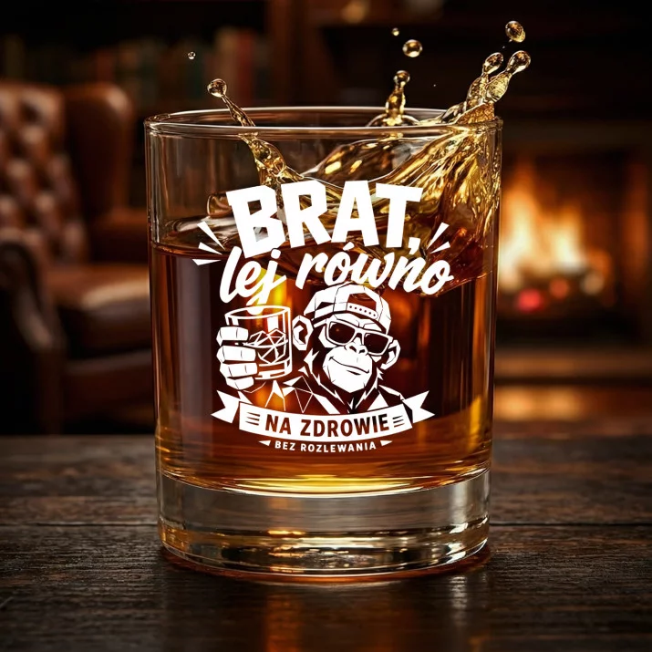 Szklanka Do Whisky Dla Brata Prezent Dla Mężczyzny: Brat, Lej Równo