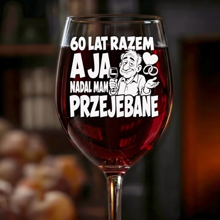 Kieliszek Do Wina Na 60 Rocznicę Ślubu Prezent Na Walentynki Dla Mężczyzny: 60 Lat Razem