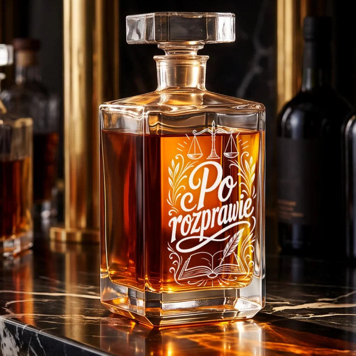 Karafka Do Whisky z Grawerem Dla Adwokata Prezent: Po Rozprawie