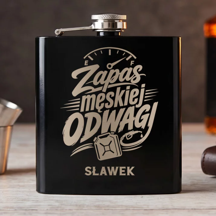 Piersiówka Z Grawerem Na Dzień Chłopaka Prezent Dla Chłopaka Mężczyzny: Męska Odwaga